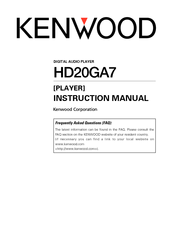 KENWOOD HD20GA7 Instruction Manual