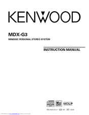 KENWOOD MDX-G3 Instruction Manual