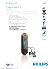 Philips GoGear KEY015 Specifications