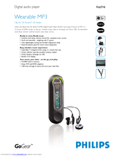 Philips GoGear KEY016 Specifications