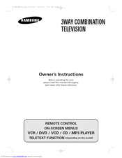 Samsung 3WAY COMBINATIONTELEVISION Owner's Instructions Manual