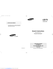 Samsung LW26A33WS Owner's Instructions Manual