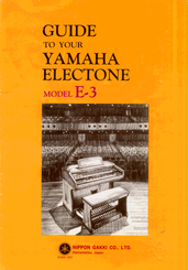 Yamaha Electone E-3 Playing Manual