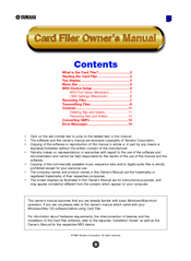 Yamaha Card Filer Manual