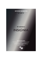 Insignia NS-42E440A13 Important Information Manual