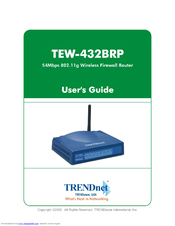 TRENDnet TEW-432BRP - Wireless Router User Manual