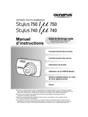 Olympus Stylus - Digital Camera - 7.1 Megapixel Manuel D'instructions