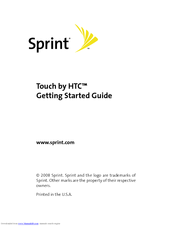 HTC Touch Sprint Getting Started Manual