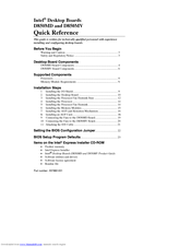 Intel D850MVSE Quick Reference Manual