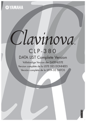 Yamaha Clavinova CLP-380 Data List