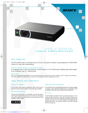 Sony VPL-CS20A Specifications