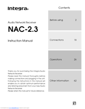 Integra NAC-2.3 Instruction Manual