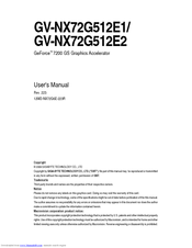 Gigabyte GV-NX72G512E2 User Manual
