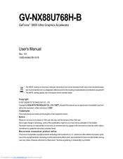 Gigabyte GV-NX88U768H-B User Manual