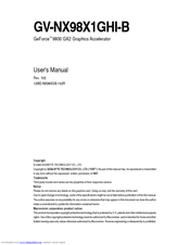 Gigabyte GV-NX98X1GHI-B User Manual