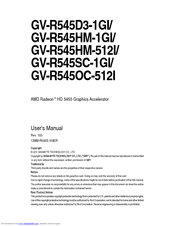 Gigabyte GV-R545HM-512I User Manual