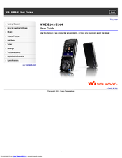 Sony Walkman NWZ-E363 User Manual