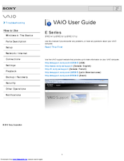 Sony SVE1412BCXB VAIO User Manual