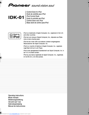 Pioneer IDK-01 - Universal iPod Dock Operating Instructions Manual