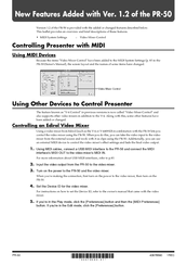 Roland PR-50 Features Manual