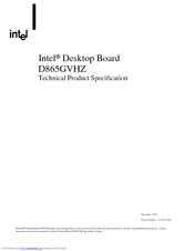 Intel D865GVHZ Technical Product Specification
