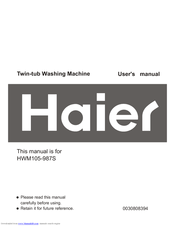 Haier HWM105-987S User Manual