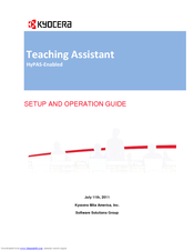 Kyocera Teaching Assistant Set Up And Operation Manual