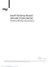 Intel BOXD915PCY - Desktop Board D915PCY Manual