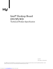 Intel BOXD915PLWDL - Desktop Board D915PLWDL Manual