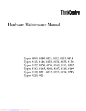 Lenovo ThinkCentre 8168 Hardware Maintenance Manual