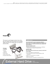 Seagate External Hard Drive Package Contents