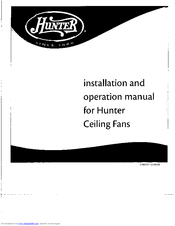 Hunter 28528 Installation & Operation Manual