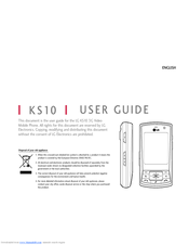 LG KS10 User Manual