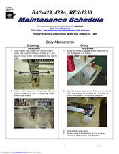 Brother BAS-423 Maintenance Schedule