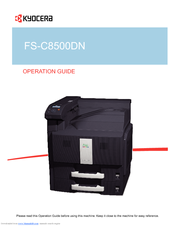 Kyocera ECOSYS FS-C8500DN Operation Manual