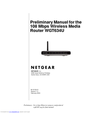 Netgear WGT634U 108 Mbps Wireless Media Router  WGT634U WGT634U Reference Manual