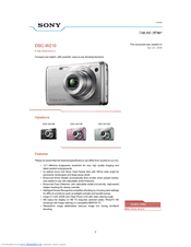 Sony Cyber-shot DSC-W210P Brochure & Specs
