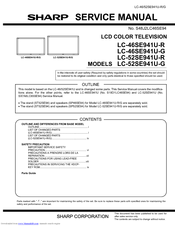 Sharp LC-52SE941UR Service Manual