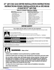 Maytag MGDC700VJ - Centennial 7.4 cu. Ft. Gas Dryer Installation Instructions Manual