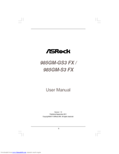 ASRock 985GM-GS3 FX User Manual