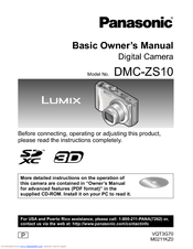 Panasonic DMC-ZS10S Basic Owner's Manual