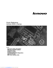 Lenovo Lenovo 3000 J Series Quick Reference