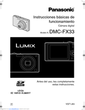Panasonic DMC-FX33K - Lumix Digital Camera Instrucciones Básicas De Funcionamiento