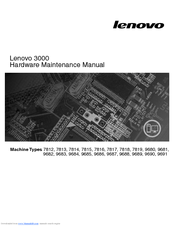 Lenovo 3000 9685 Hardware Maintenance Manual