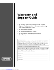 HP Presario SR1600 - Desktop PC Support Manual