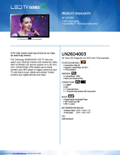 Samsung UN26D4003BDXZA Brochure