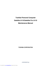 Toshiba Satellite A110 Series Maintenance Manual