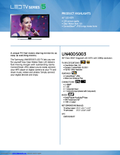 Samsung UN40D5003 Brochure