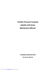 Toshiba Satellite A40 Maintenance Manual