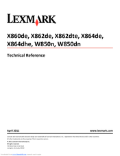 Lexmark X864dhe Technical Reference Manual